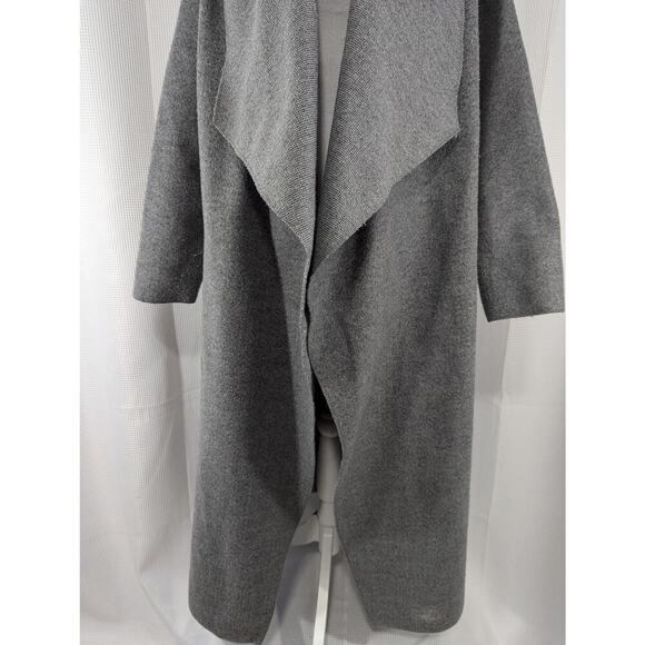 BOOHOO! OVERSIZED, DECONSTRUCTED VOGUE CHIC ASH GRAY OPEN FRONT COAT! SZ 8 - Picture 4 of 8